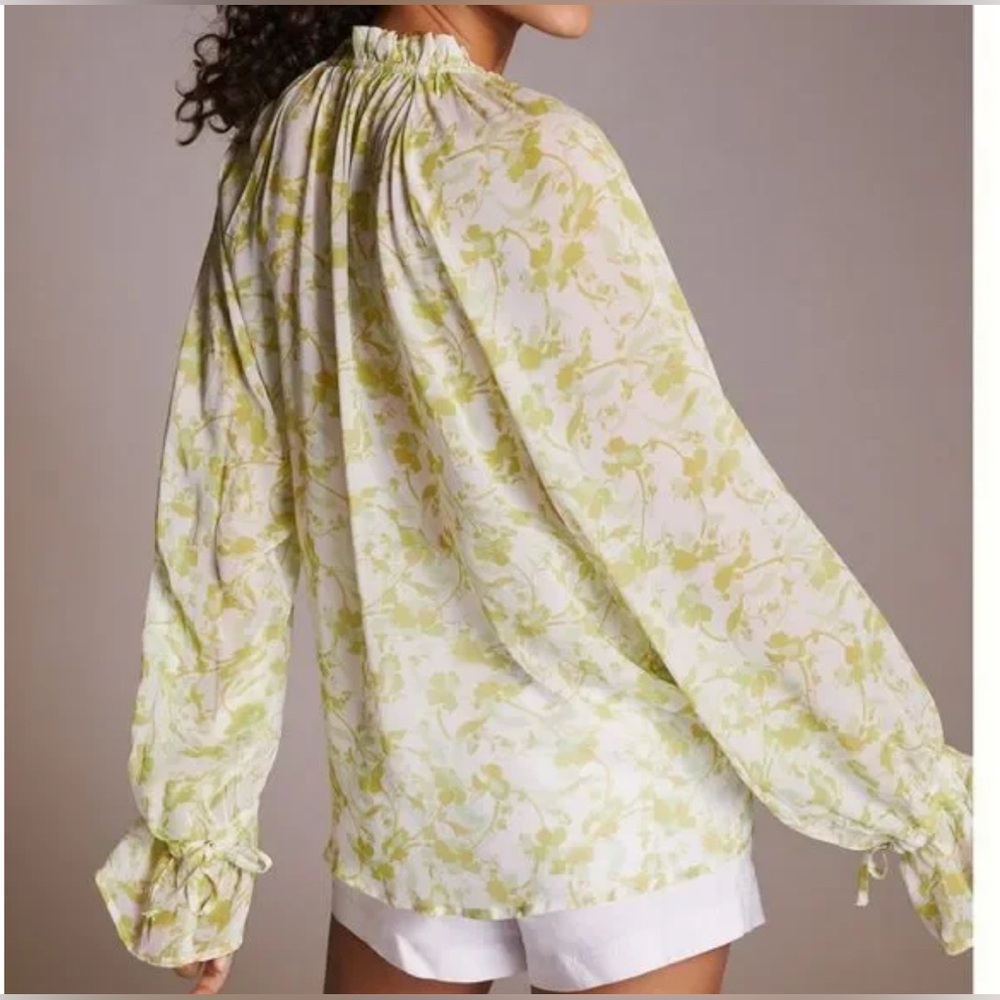 Anthropologie Aureta Sheer Printed Blouse - Picture 4 of 5